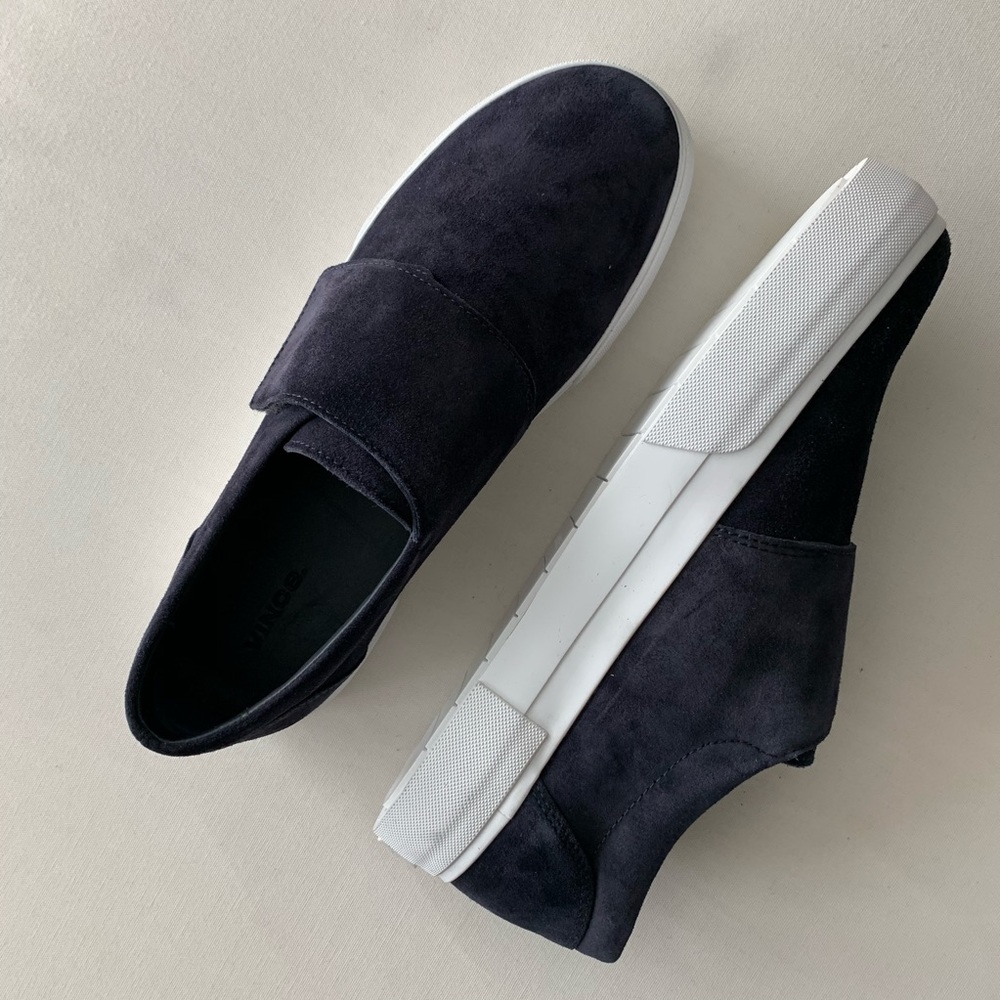 Vince Midnight Blue/Black Suede Sneakers